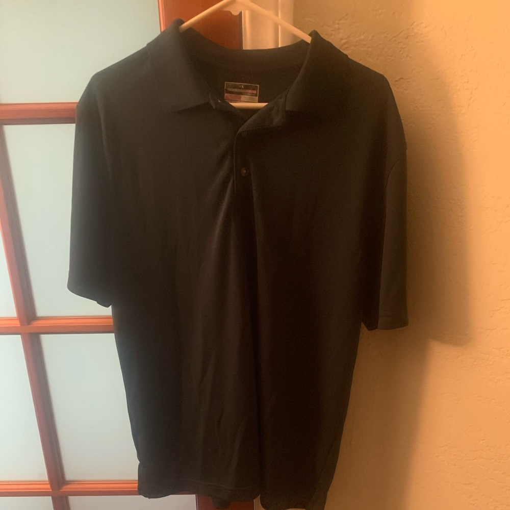 Dark green polo shirt